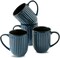 Coffee Mugs Set, 16 oz Ceramic Coffee Cups, Ribbed Tea Cup Set of 4